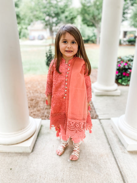 Elisa Kids 3 Piece Stitched Suit – Ayla Noor