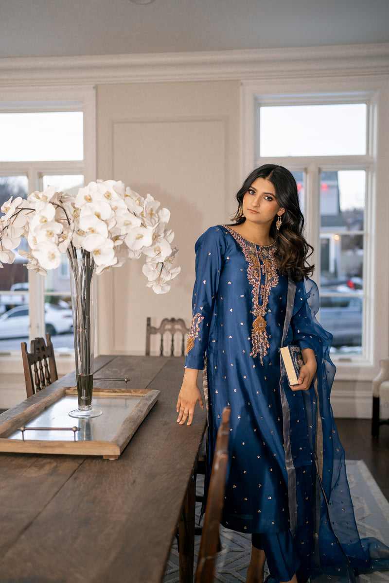 Olivia 3 Piece Stitched Suit Ready To Ship