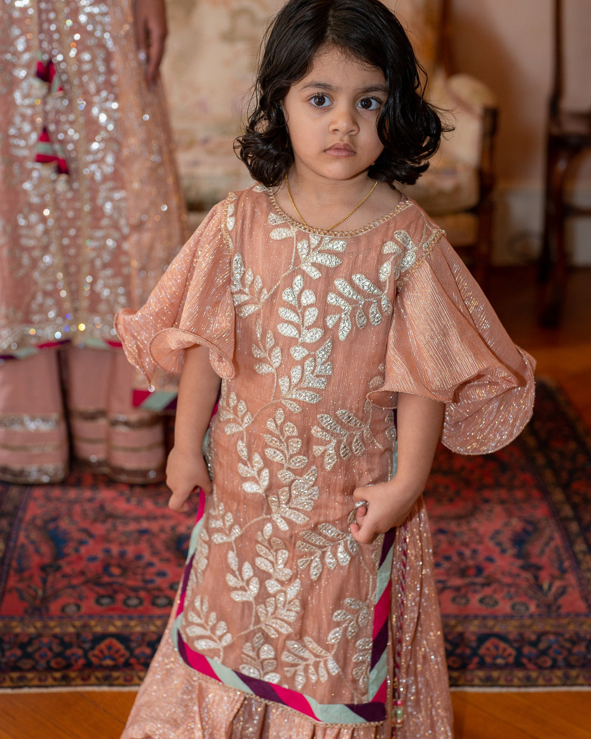 Opal Kids 3 Piece Stitched Suit (Off white and Gold) – Ayla Noor