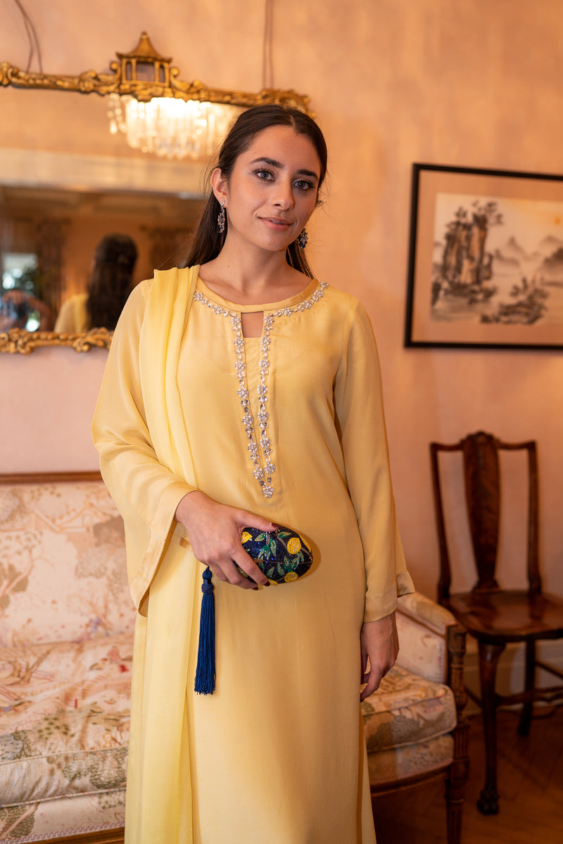 Saffron 3 Piece Stitched Suit