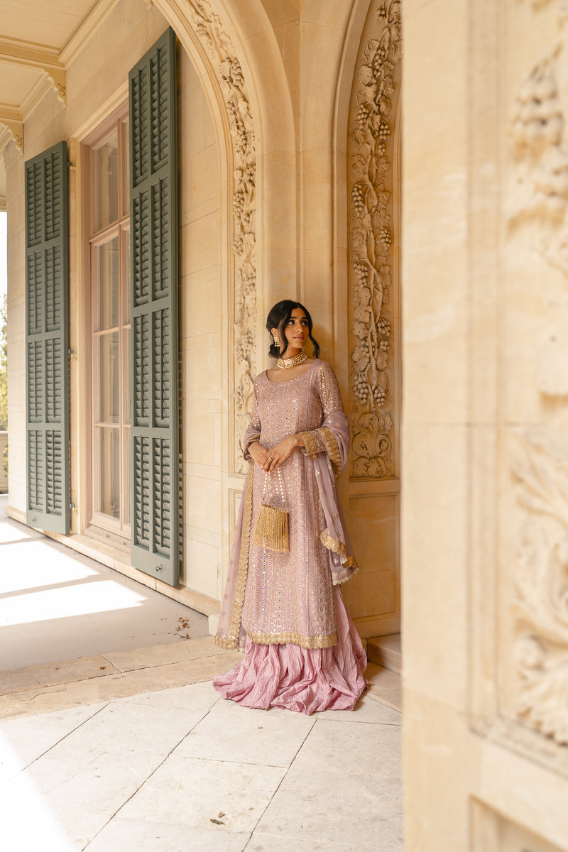 Violet 3 Piece Stitched Suit