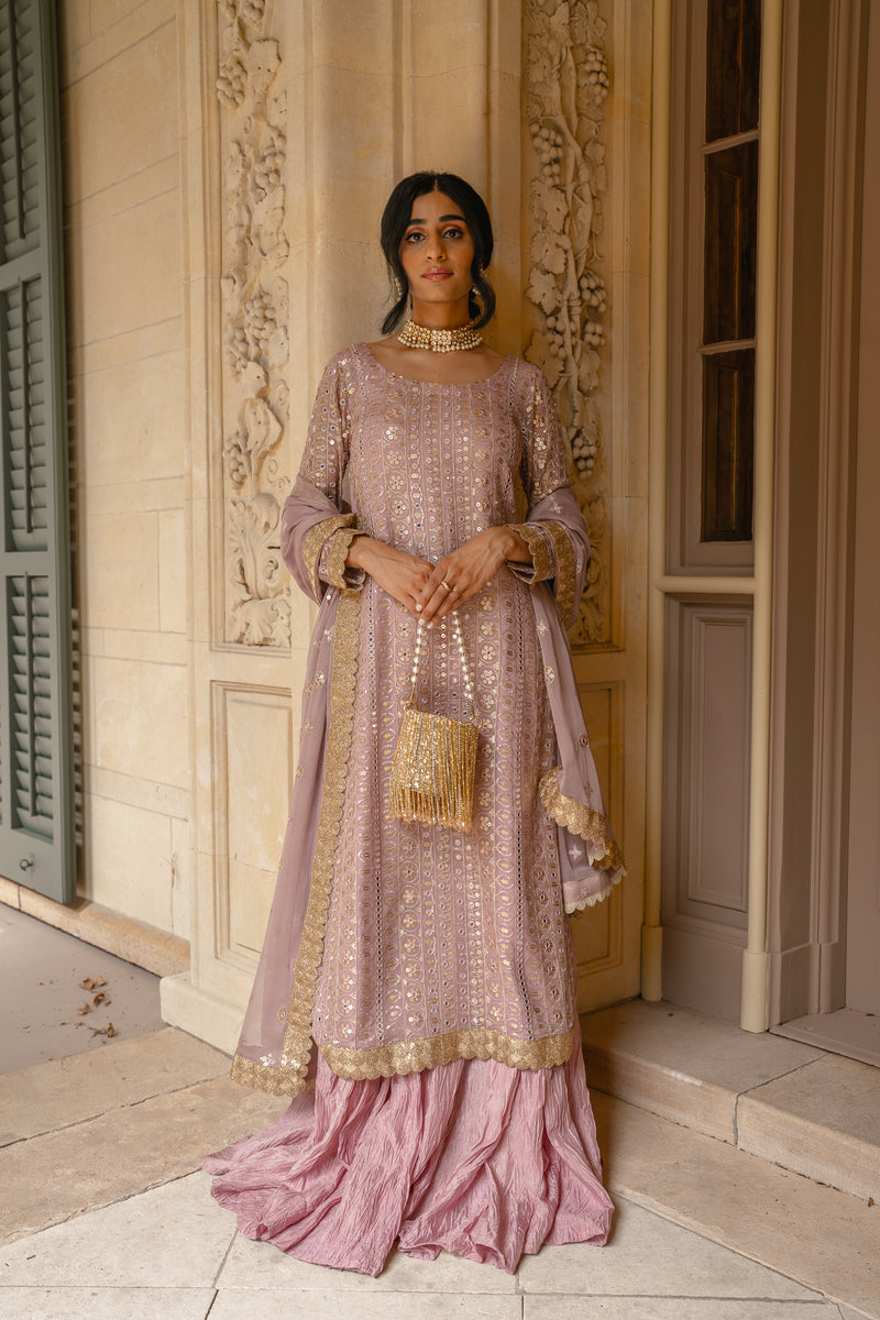 Violet 3 Piece Stitched Suit