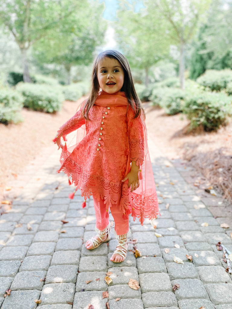 Elisa Kids 3 Piece Stitched Suit – Ayla Noor