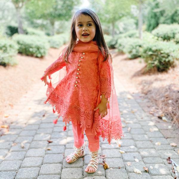 Elisa Kids 3 Piece Stitched Suit – Ayla Noor