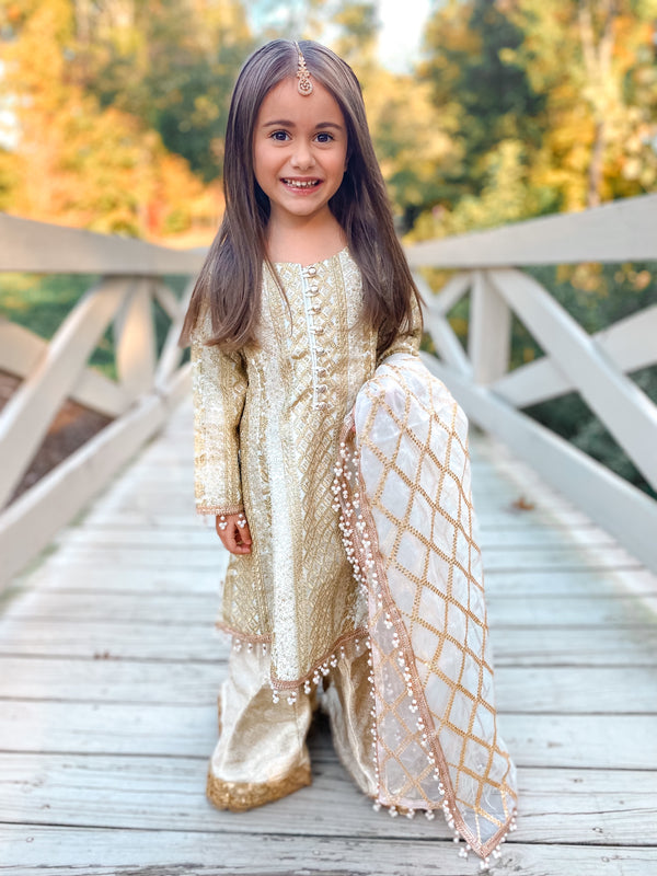 Mehar Kids 3 Piece Stitched Suit