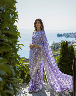 Fleur 3 Piece Stitched Saree Ready to Ship