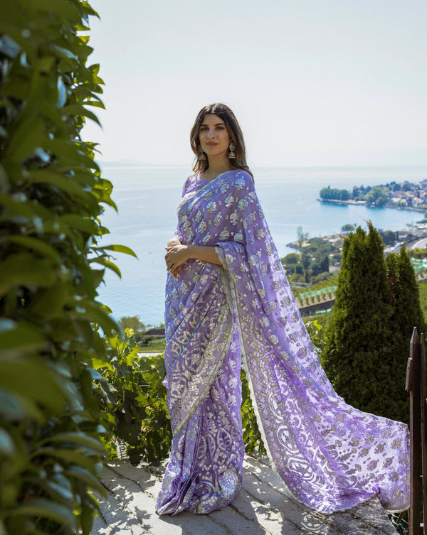 Fleur 3 Piece Stitched Saree Ready to Ship